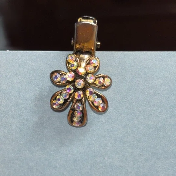 Vtg Tie Tac Aurora Borealis Tie Tac Or Pendant Gold Tone SNK 1" Multi-color - Picture 3 of 8